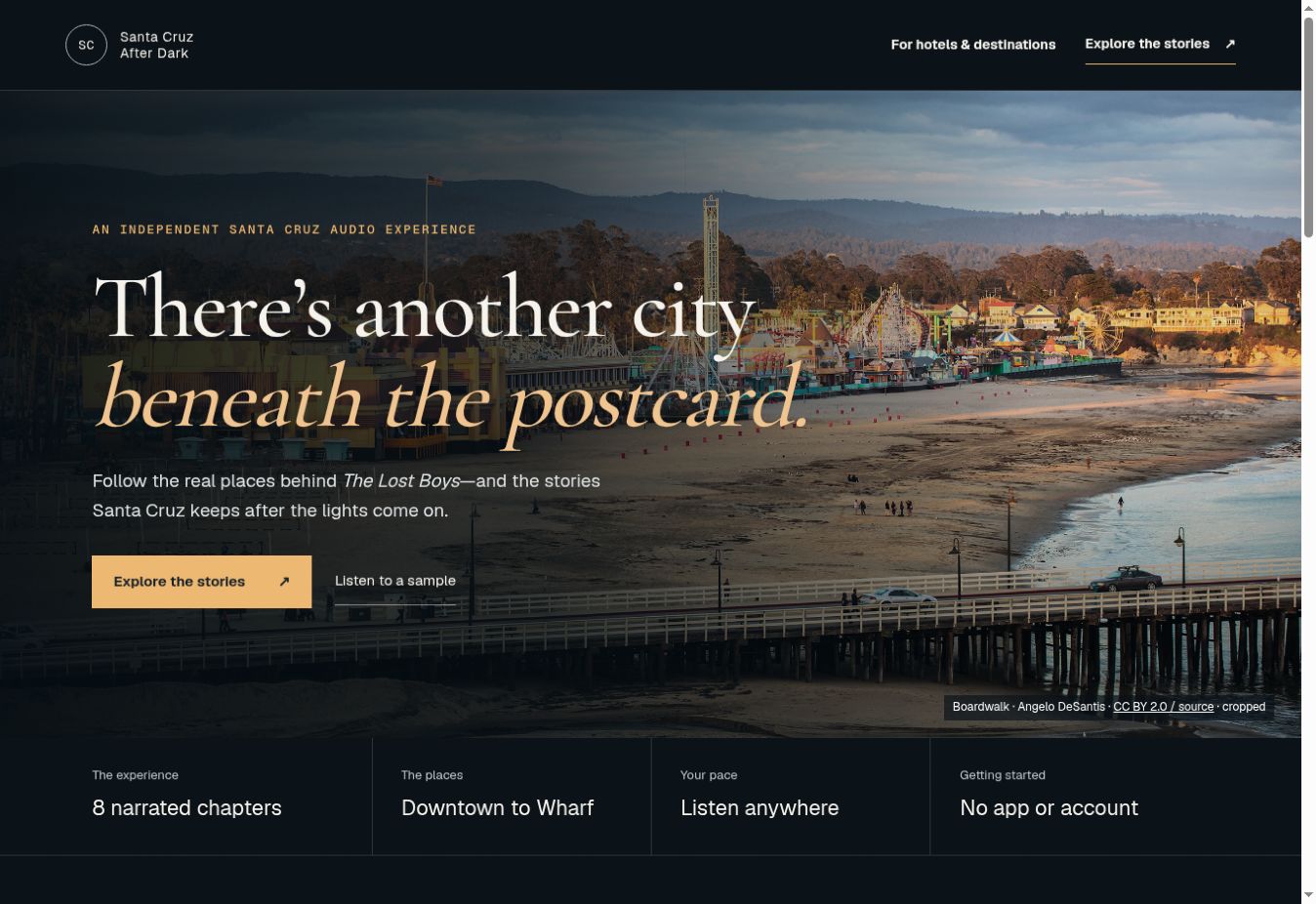 Actual Santa Cruz After Dark homepage preview
